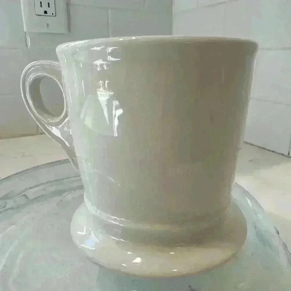 Anthropologie Letter L Initial Coffee Mug White Black Retro Shaving Cup Monogram - Picture 7 of 13